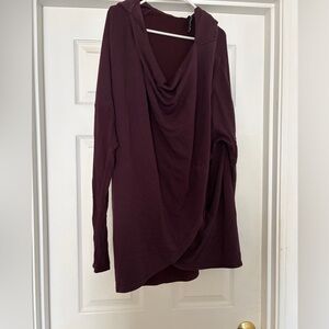 Burgundy Drape Long Sleeve Top